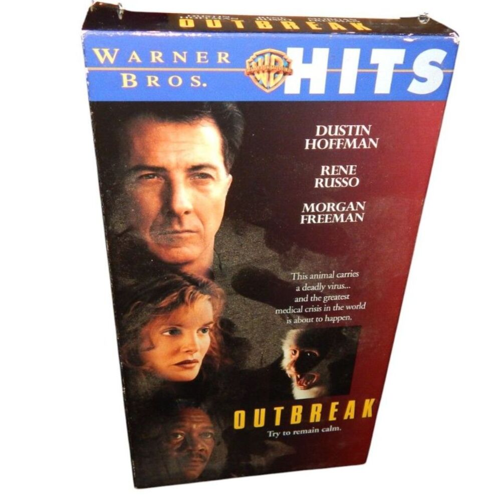 OUTBREAK VHS in original paper case Dustin Hoffman Rene Russo Morgan Freeman